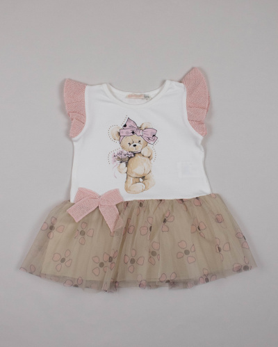 BABY ROSE 4511 Платье  (цвет: Кремовый\бежевый\розовый)