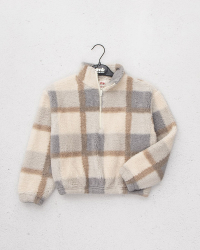 DMB KIDS 9515 Толстовка утепленная (цвет: Бежевый с серым) DMB KIDS 9515 Толстовка утепленная (цвет: Бежевый с серым)